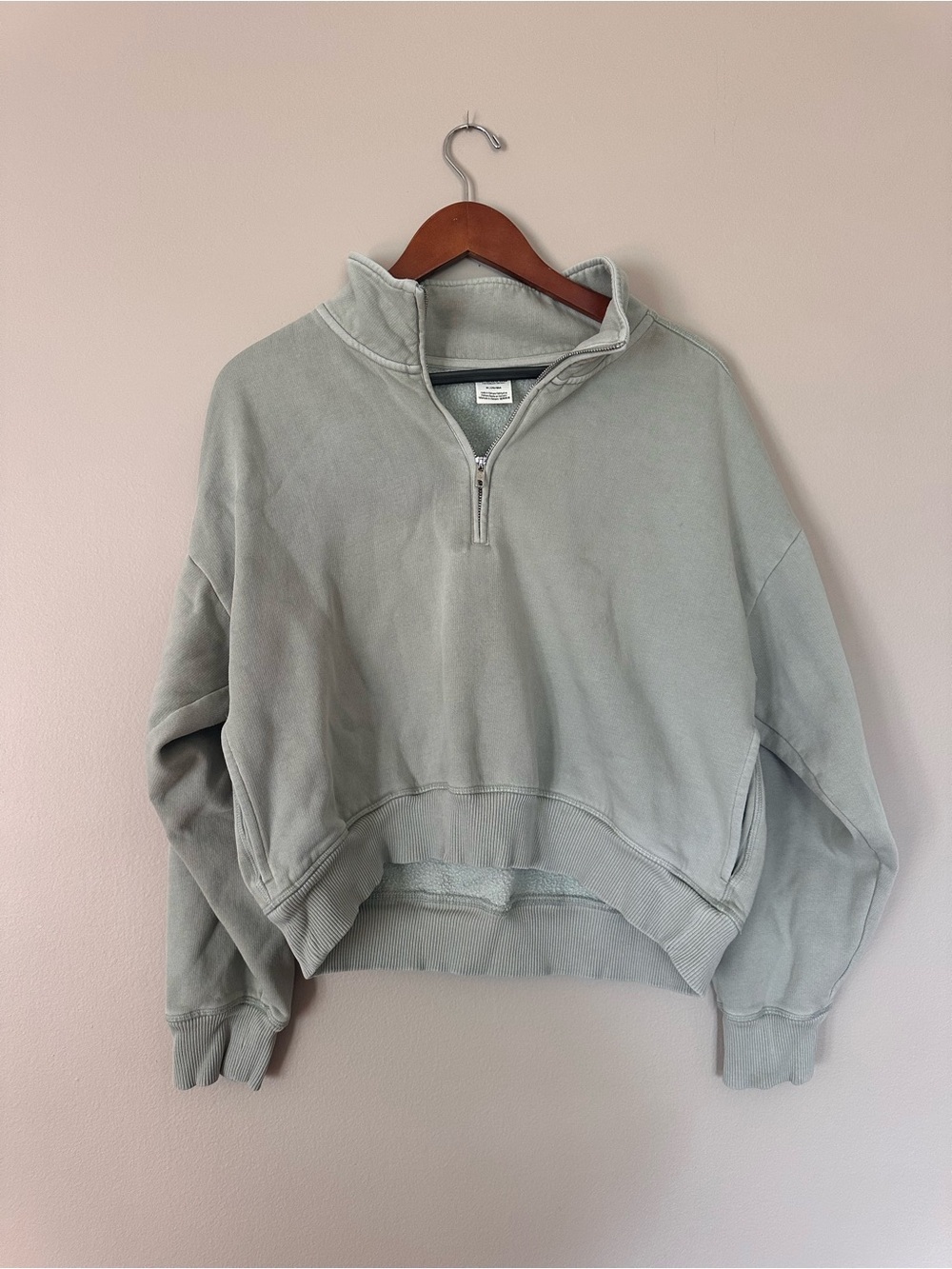 Victoria's Secret PINK Cropped Sage Green Hoodie